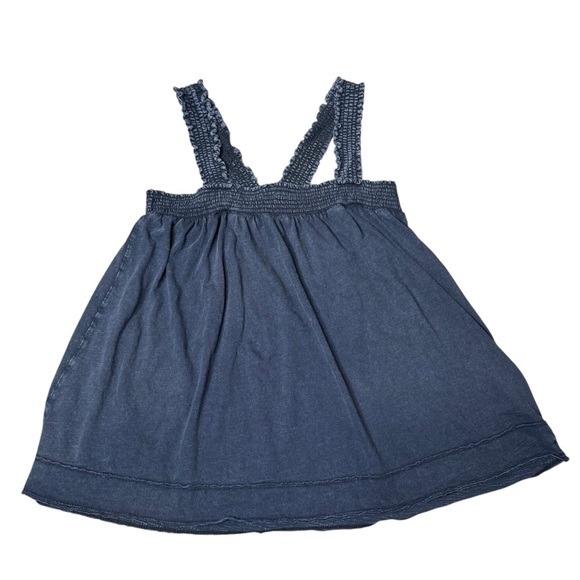 Pilcro Tops - Anthropologie Pilcro Ruched Square-Neck Top Navy Blue Tank Top Size XL